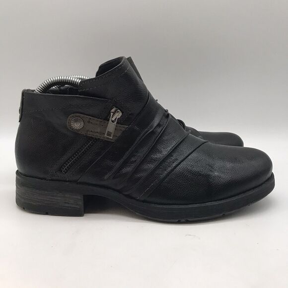 Earth Origins Natalie Boot Women's 8.5W Black Faux Leather Side Zip Ankle Bootie - Picture 1 of 13